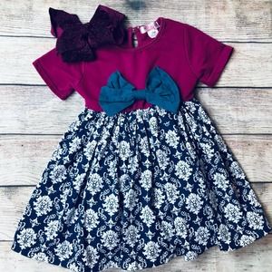 Sweet Charlotte sz7 Boutique Dress+Bow